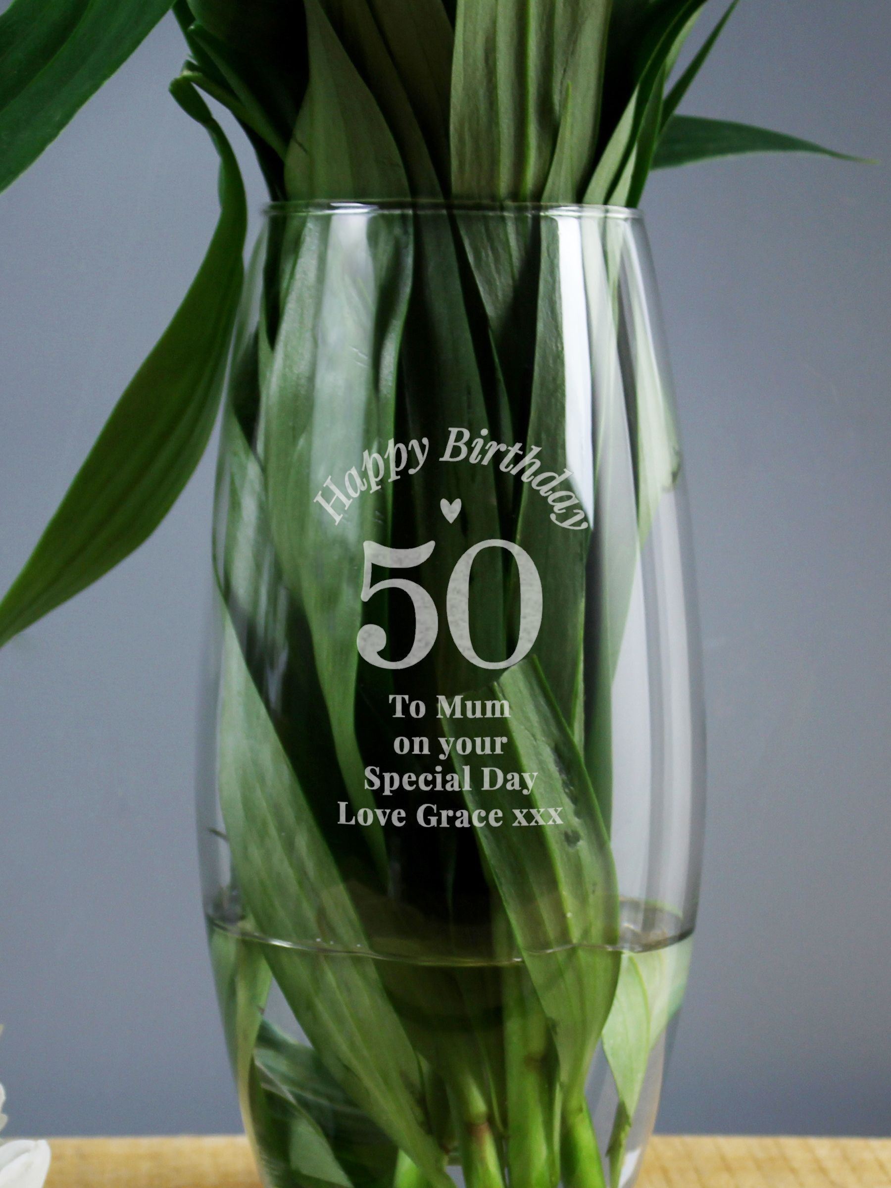 PMC personalised happy birthday bullet vase - British product