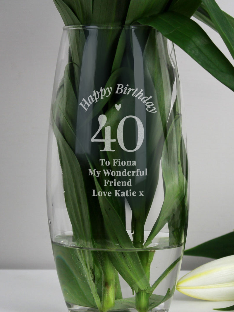 PMC personalised happy birthday bullet vase - British product