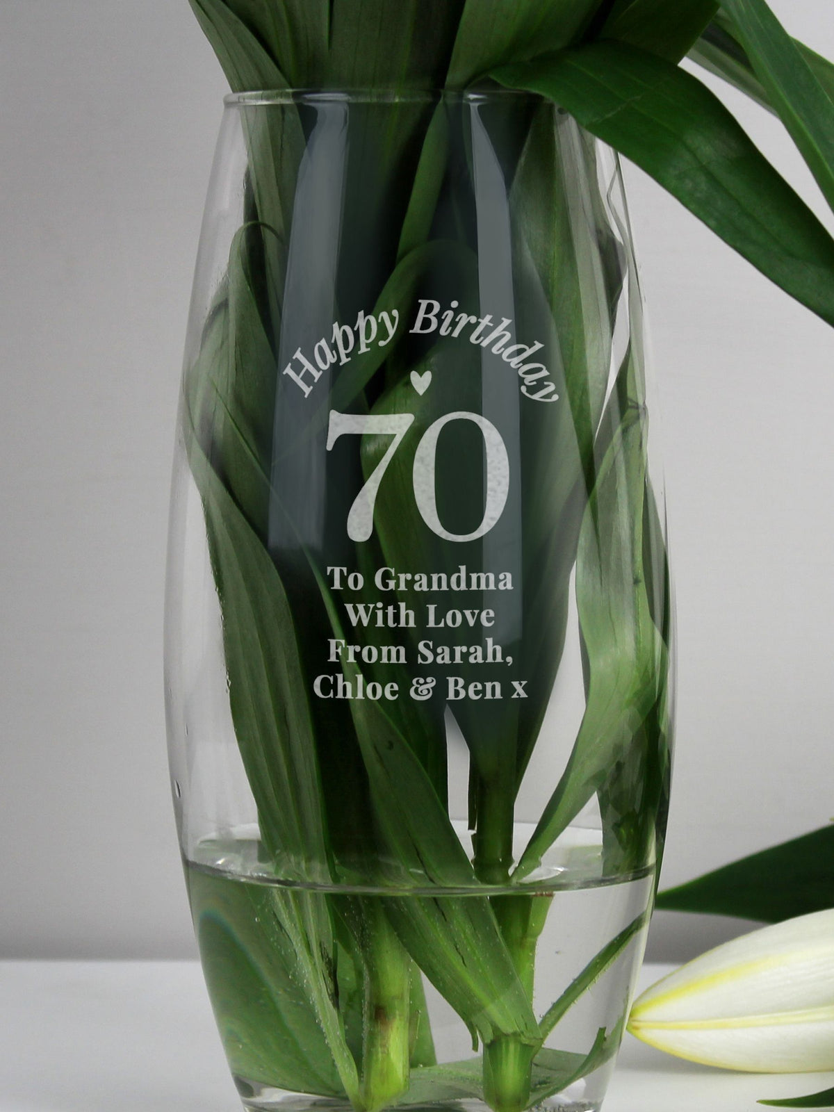PMC personalised happy birthday bullet vase - British product