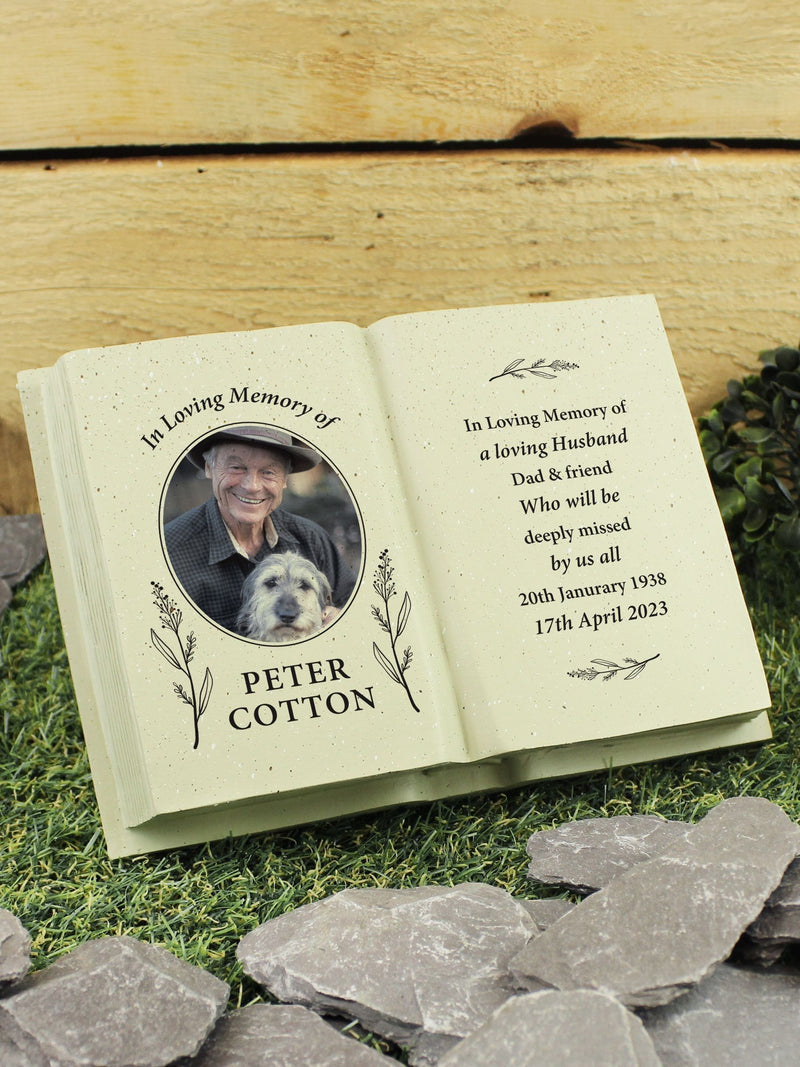 PMC personalised memorial book with photo upload, UK version