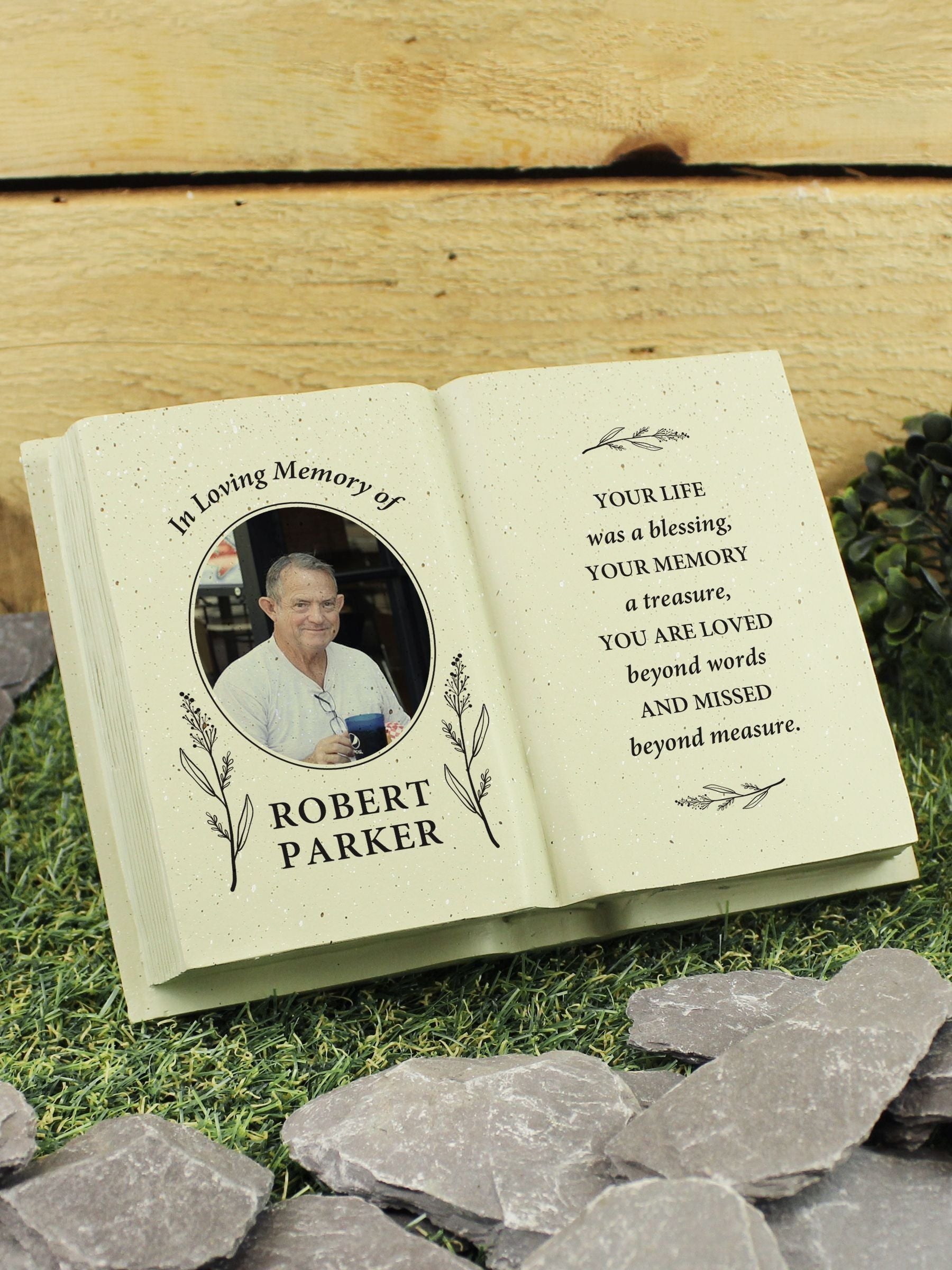 PMC personalised memorial book with photo upload, UK version
