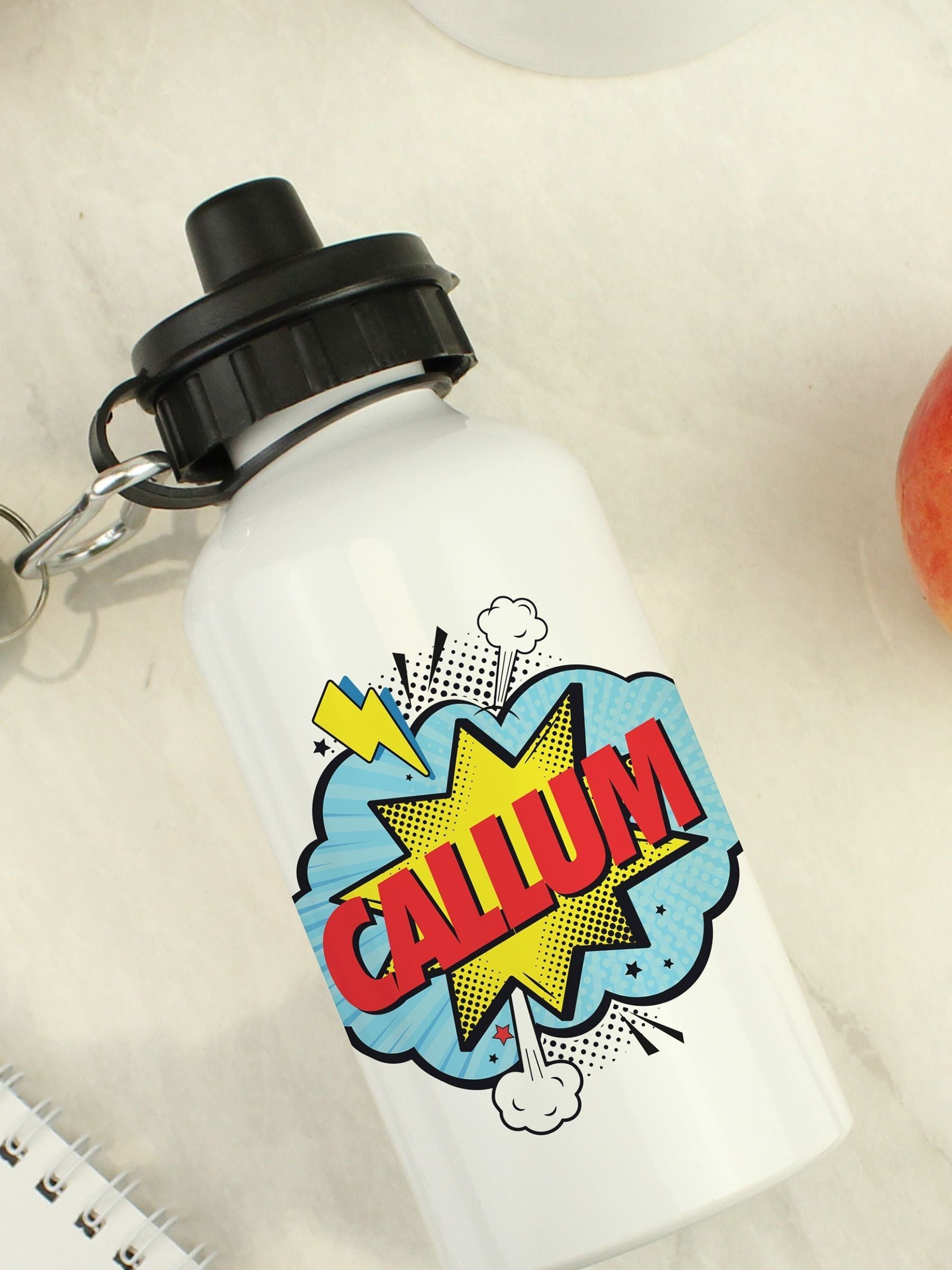 PMC personalised superhero water bottle 400ml, UK version