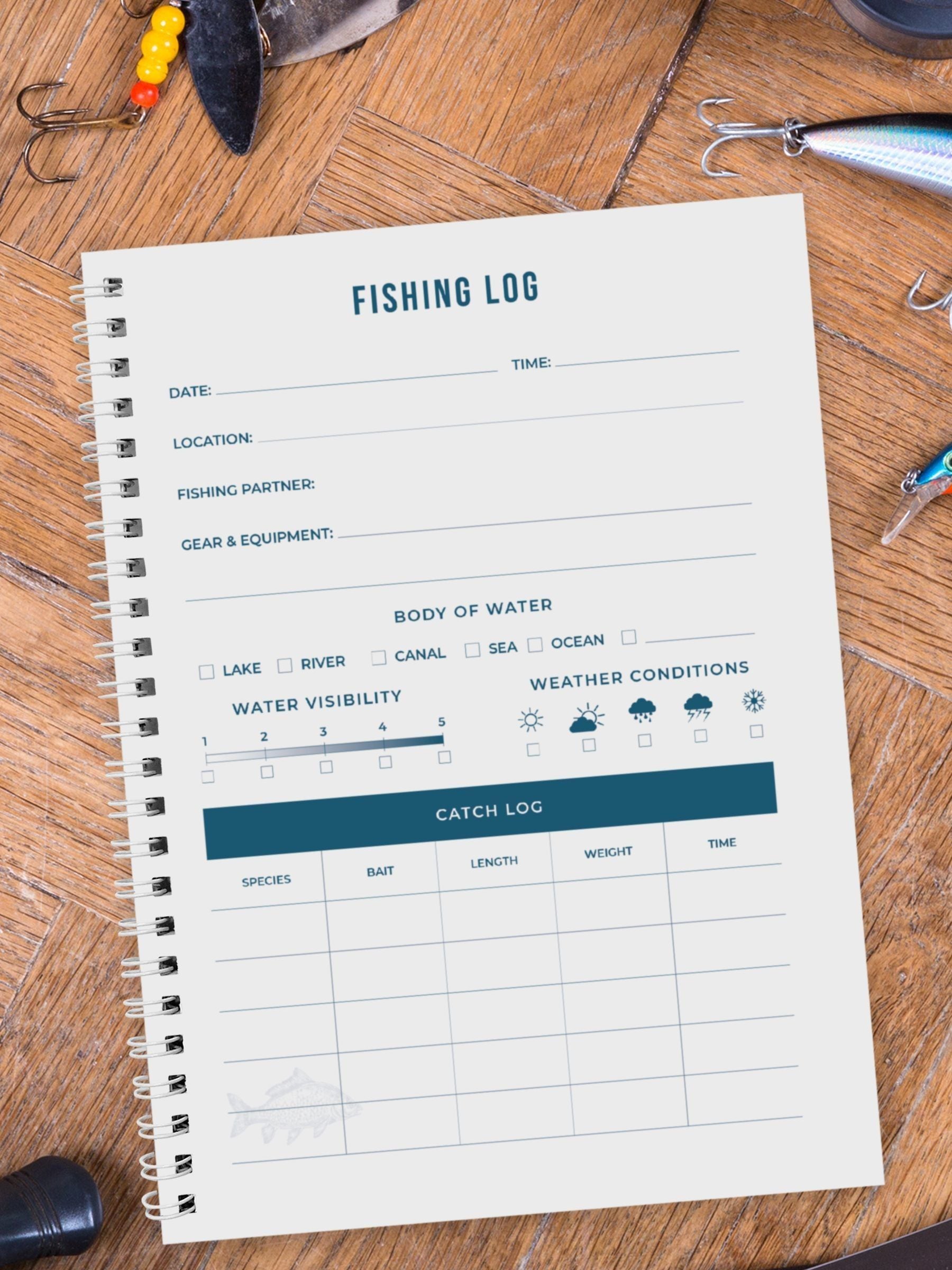 PMC personalised fishing log book, UK version