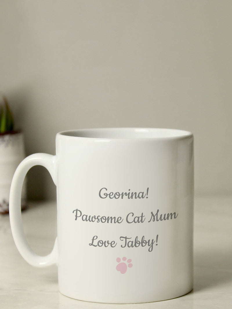 PMC personalised cat mum mug ceramic - imported from the UK