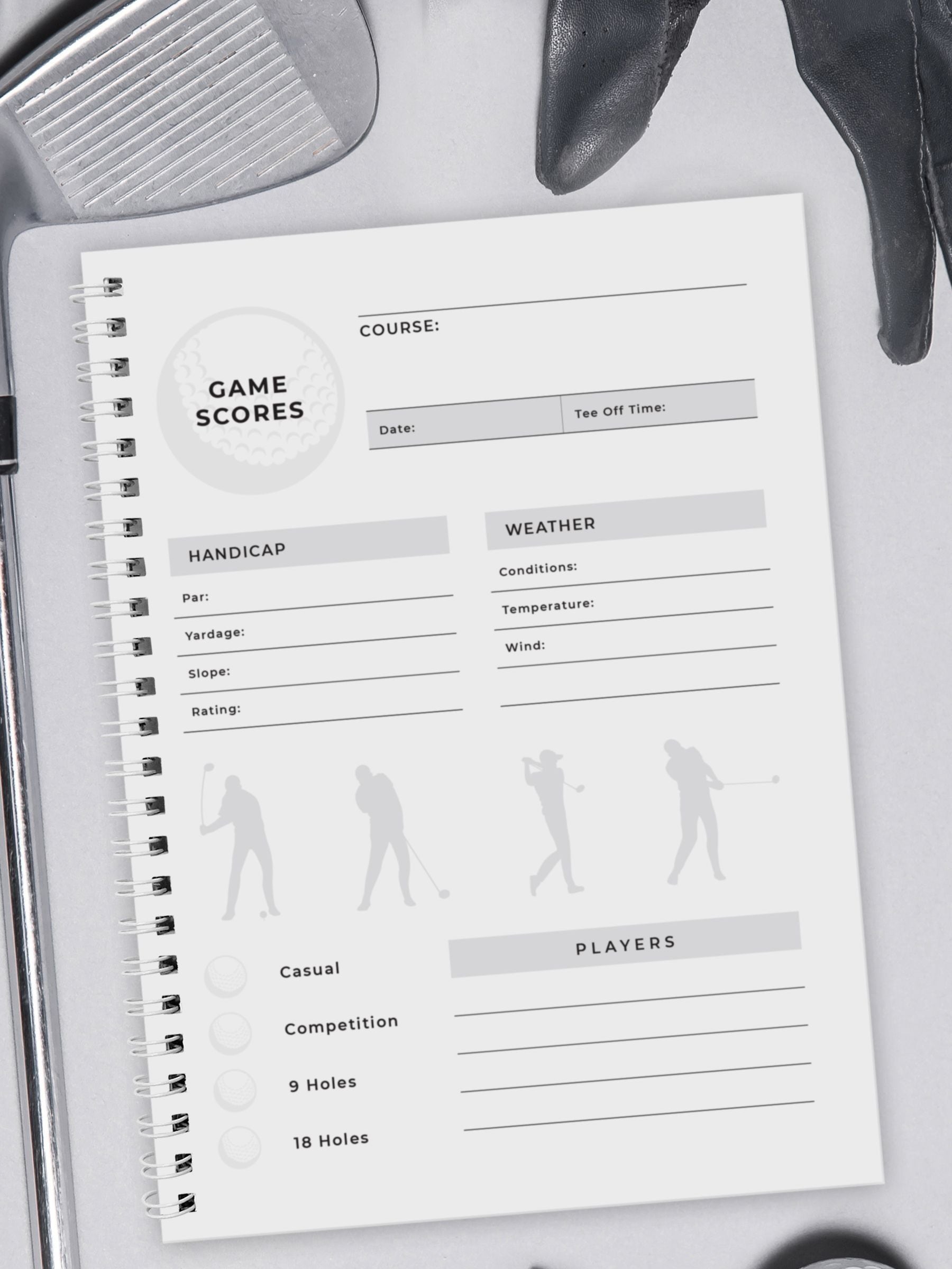 PMC personalised golf log book - British product