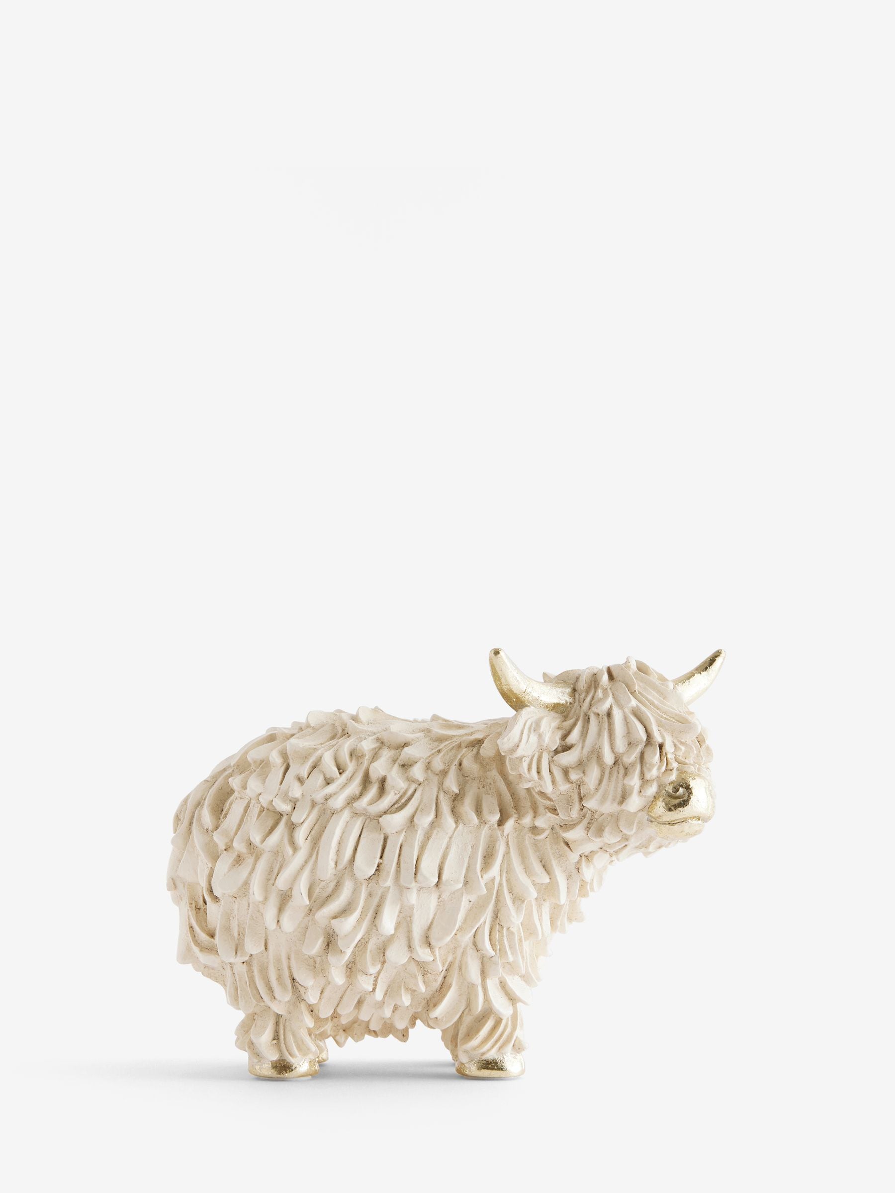 Bronze Hamish Highland cow small ornament - British product
