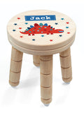 Treat Republic personalised dinosaur wooden stool with name, imported from the UK