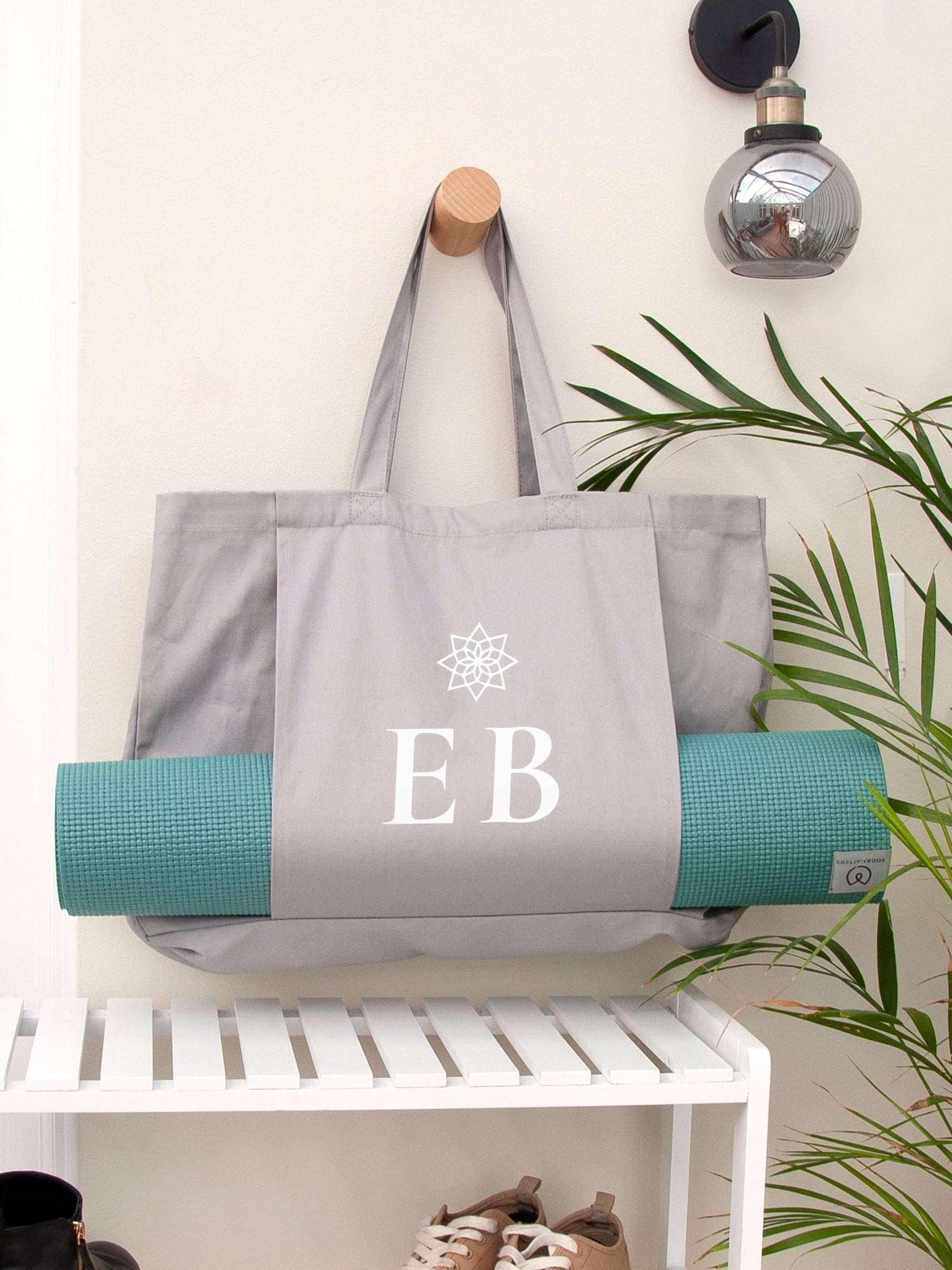 Treat Republic grey personalised yoga tote bag - British brand
