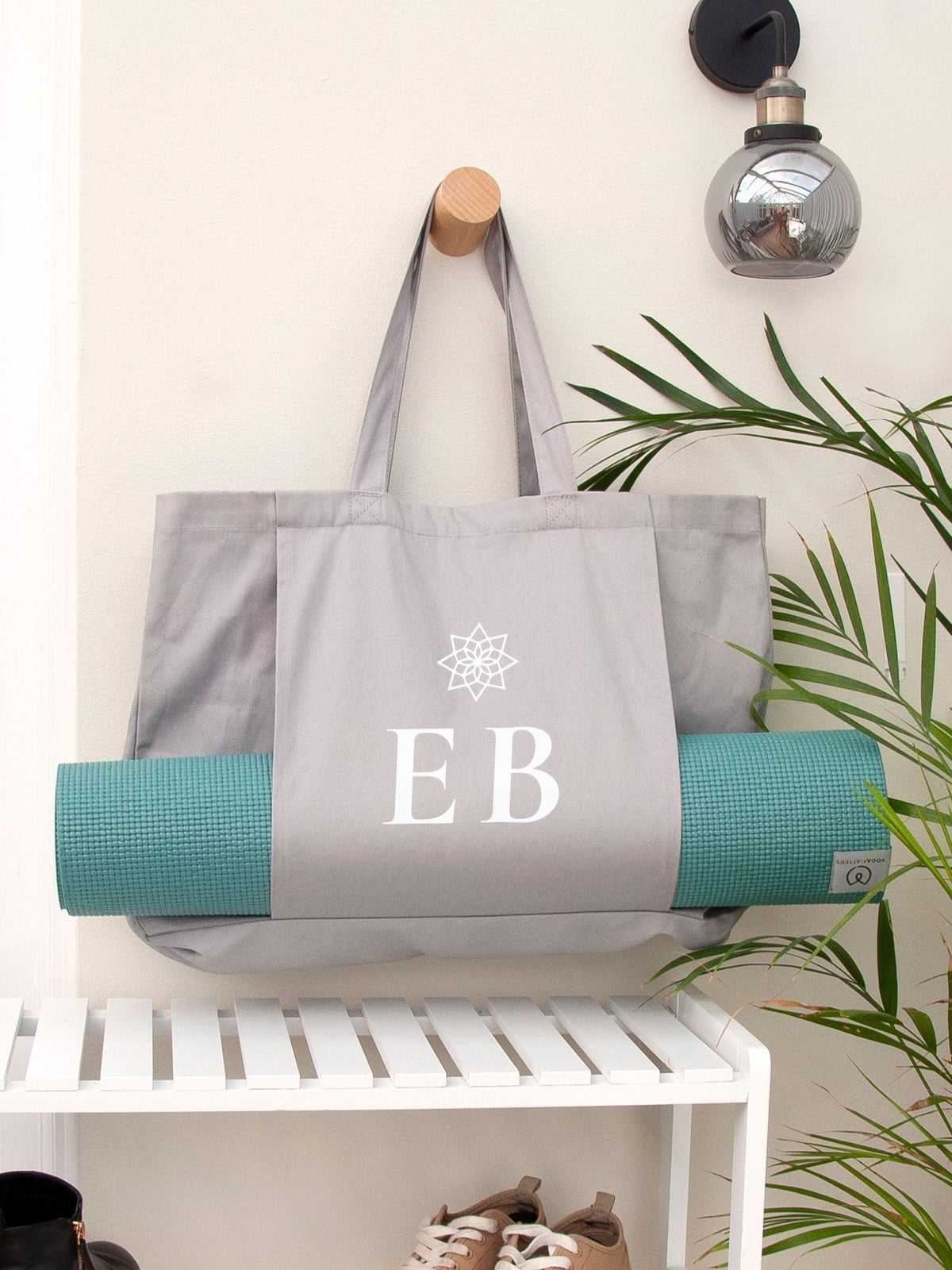Treat Republic grey personalised yoga tote bag - British brand