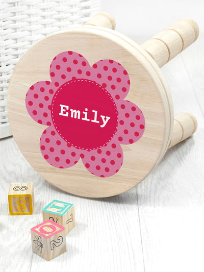 Next Treat Republic Personalised Kid's Flower Wooden Stool- Buy online at McGrocer