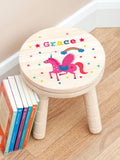 Treat Republic personalised unicorn wooden stool (British brand)