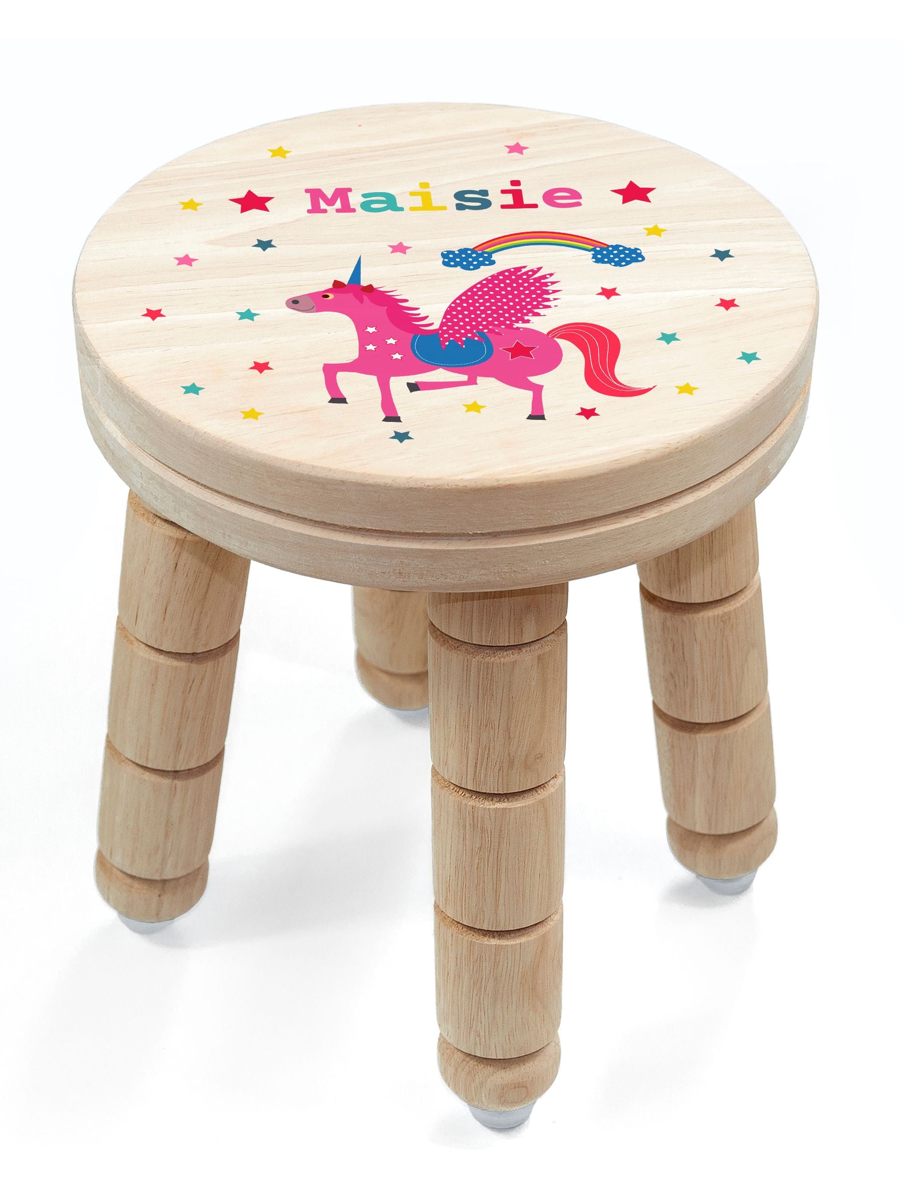 Treat Republic personalised unicorn wooden stool (British brand)