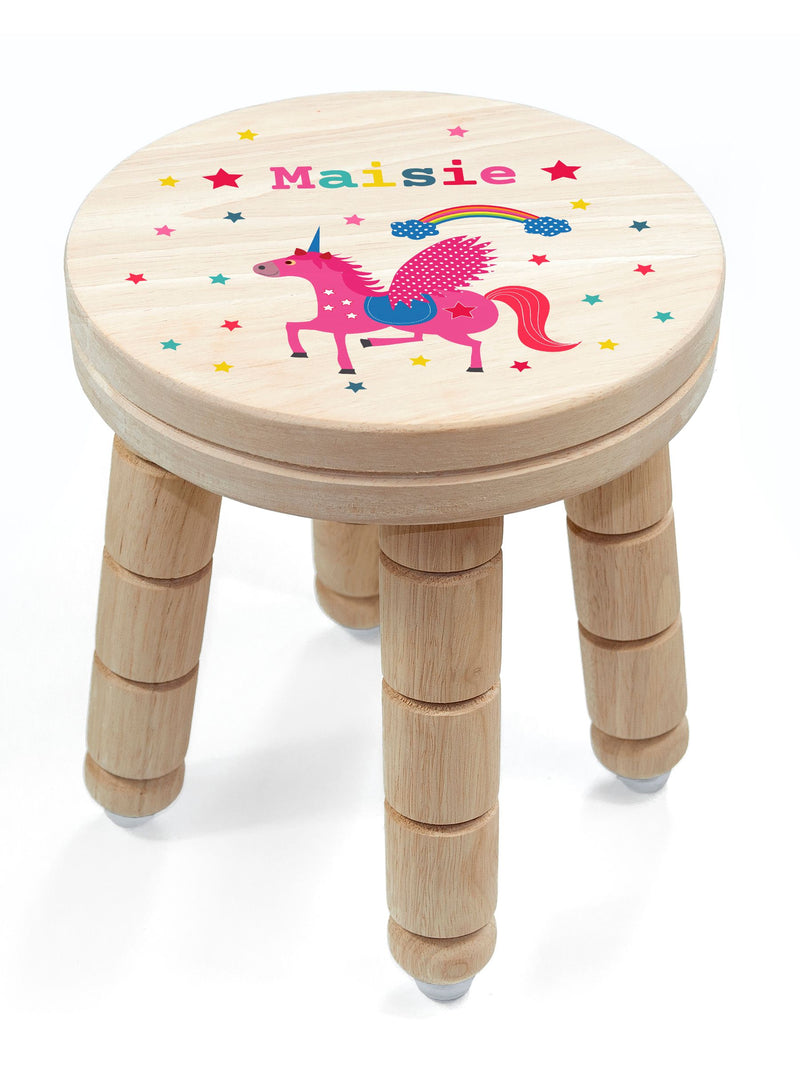 Treat Republic personalised unicorn wooden stool (British brand)