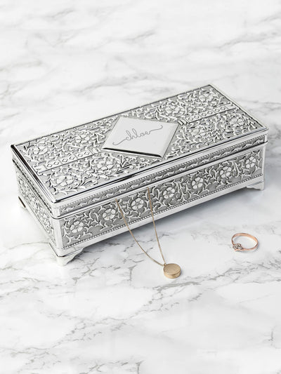 Next Treat Republic Silver Tone Personalised Jewellery Trinket Box- Buy online at McGrocer
