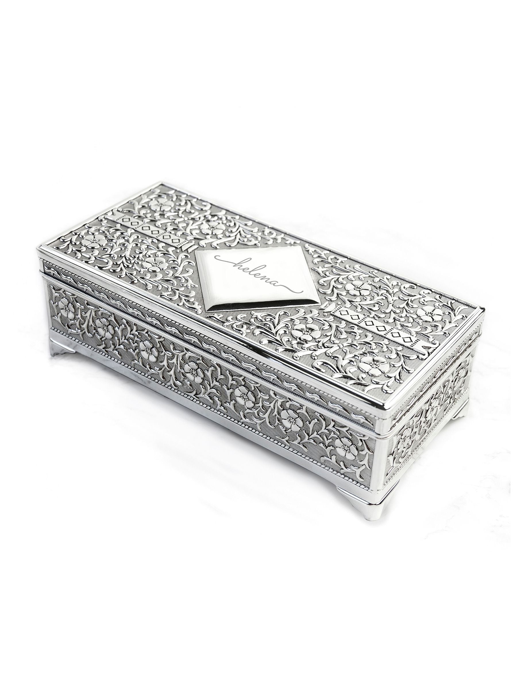 Treat Republic silver tone personalised trinket box (British brand)