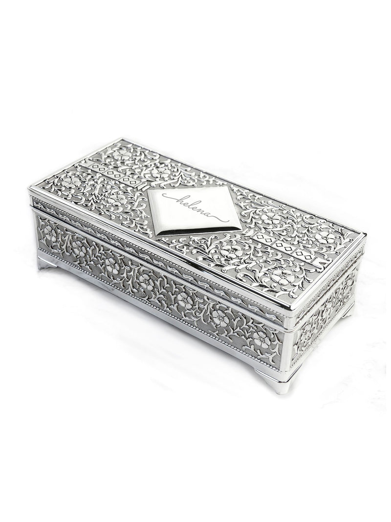 Treat Republic silver tone personalised trinket box (British brand)