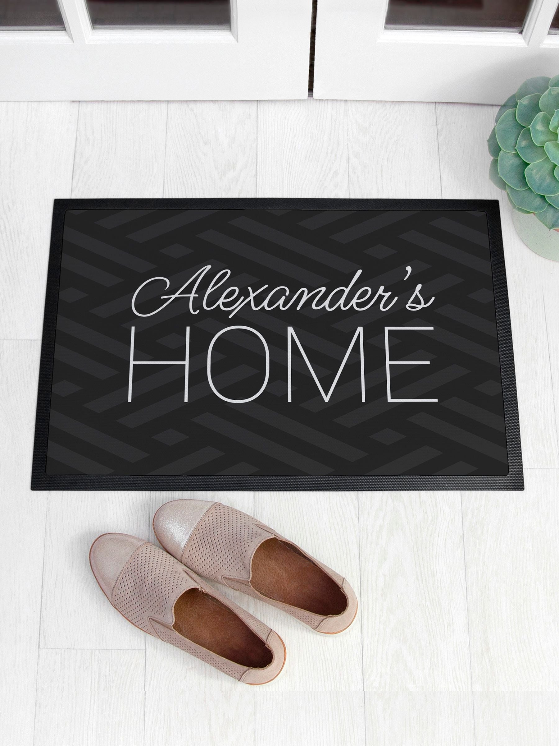 Treat Republic personalised grey patterned doormat 40x60cm, UK version