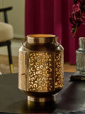 Gold Metal Leopard Print Cutout Lantern