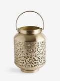 Gold metal leopard print cutout lantern 23cm height, UK version