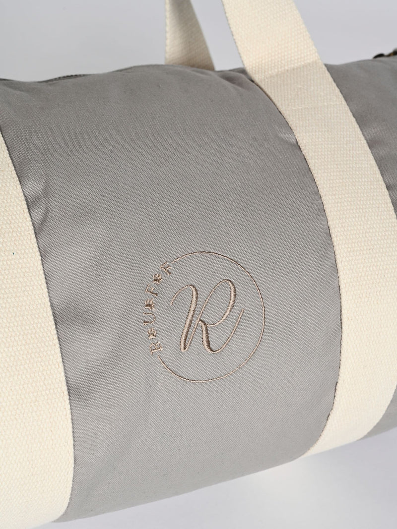 RUFF personalised grey barrel bag for dogs, UK version