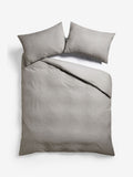 Grey Silver Embossed Geometric Texture Duvet Cover and Pillowcase Set