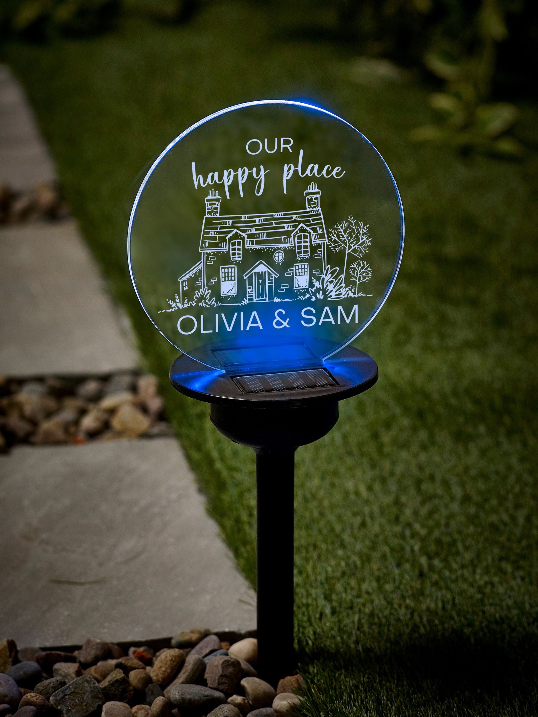 Loveabode personalised solar stake light 41cm (British brand)