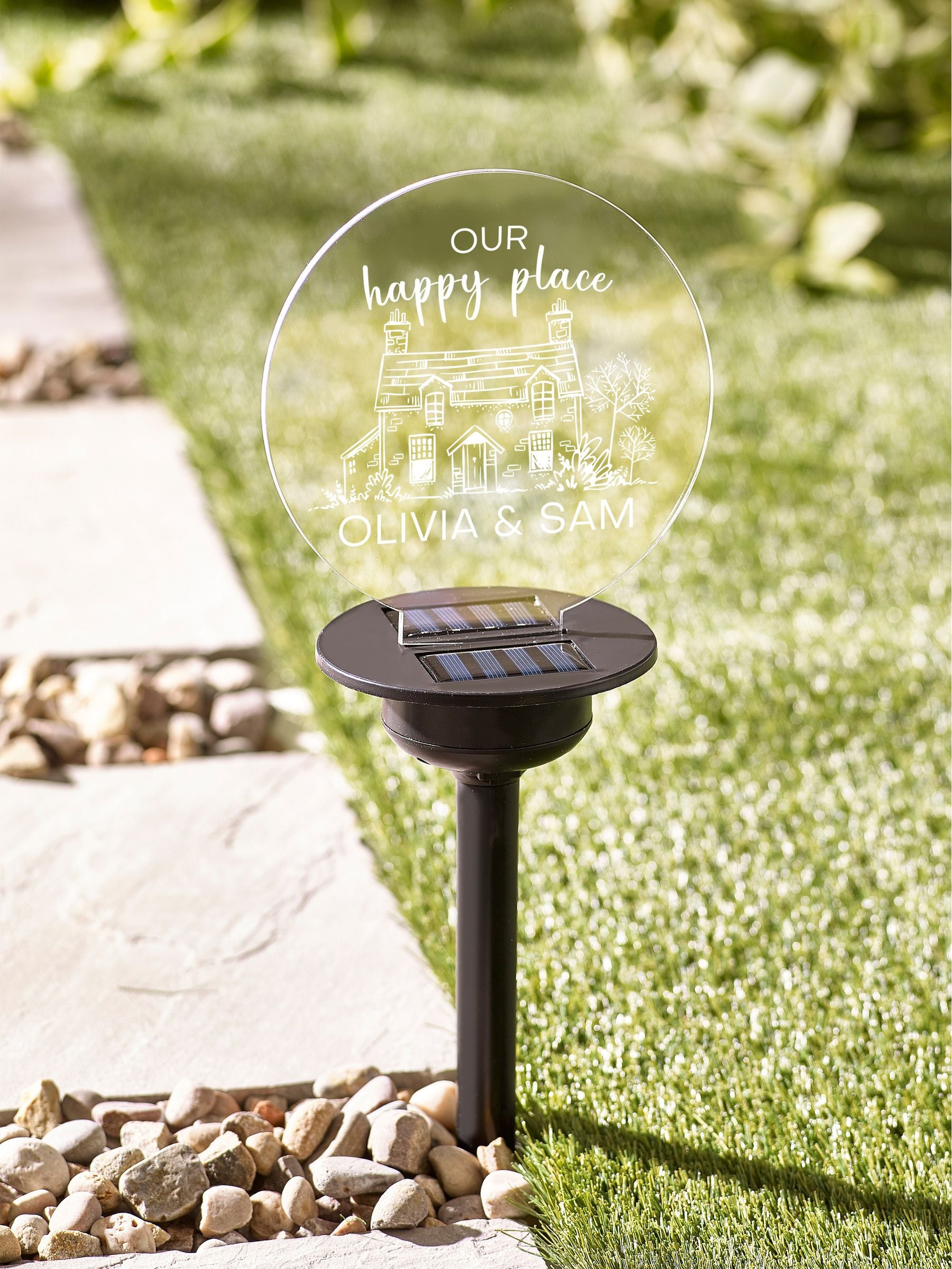 Loveabode personalised solar stake light 41cm (British brand)