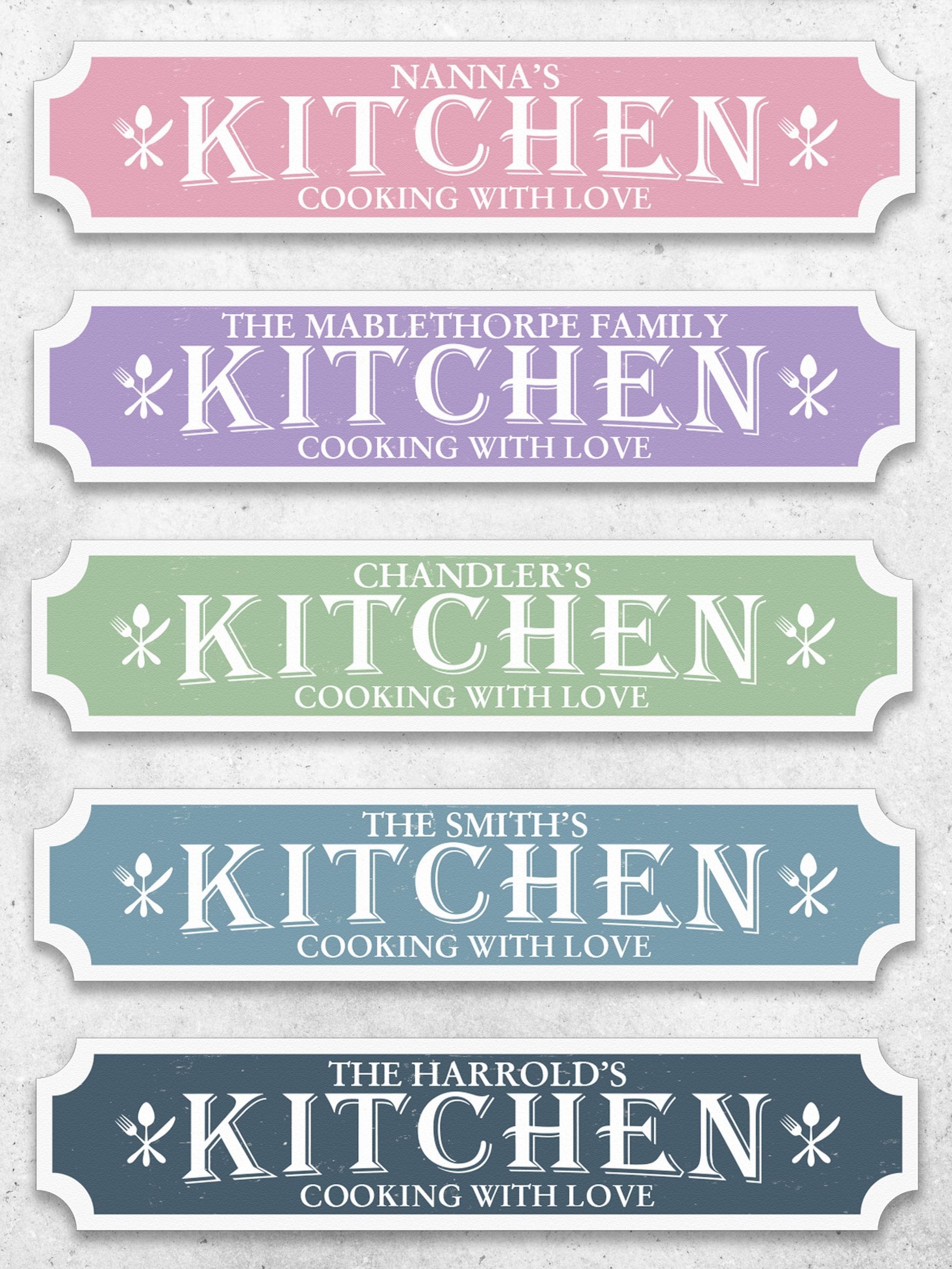 Loveabode personalised kitchen sign 50cm x 13cm (British brand)