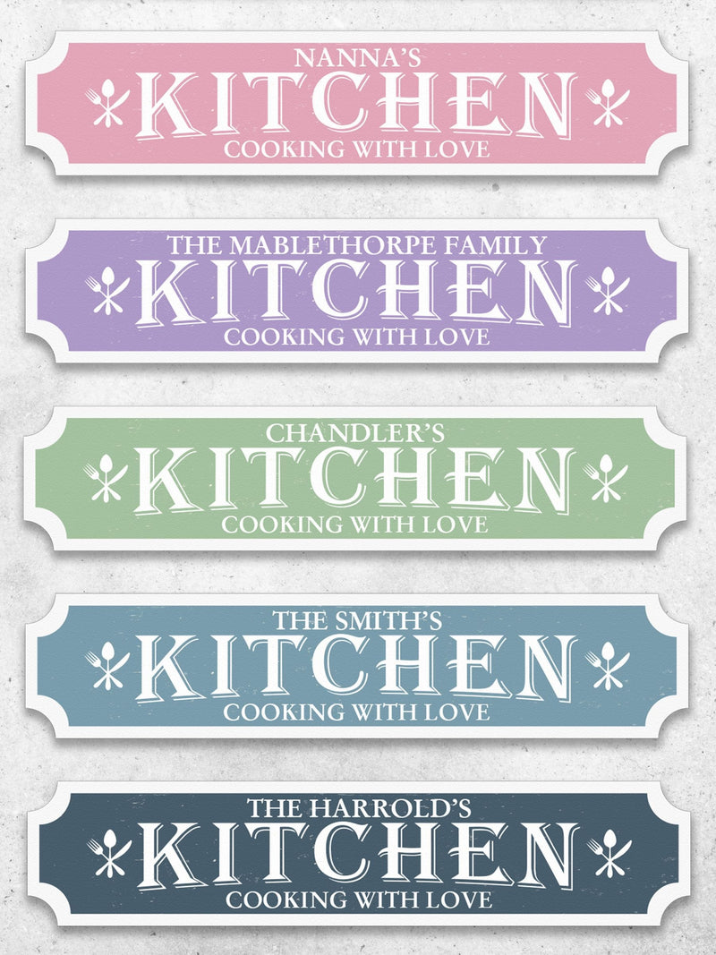 Loveabode personalised kitchen sign 50cm x 13cm (British brand)