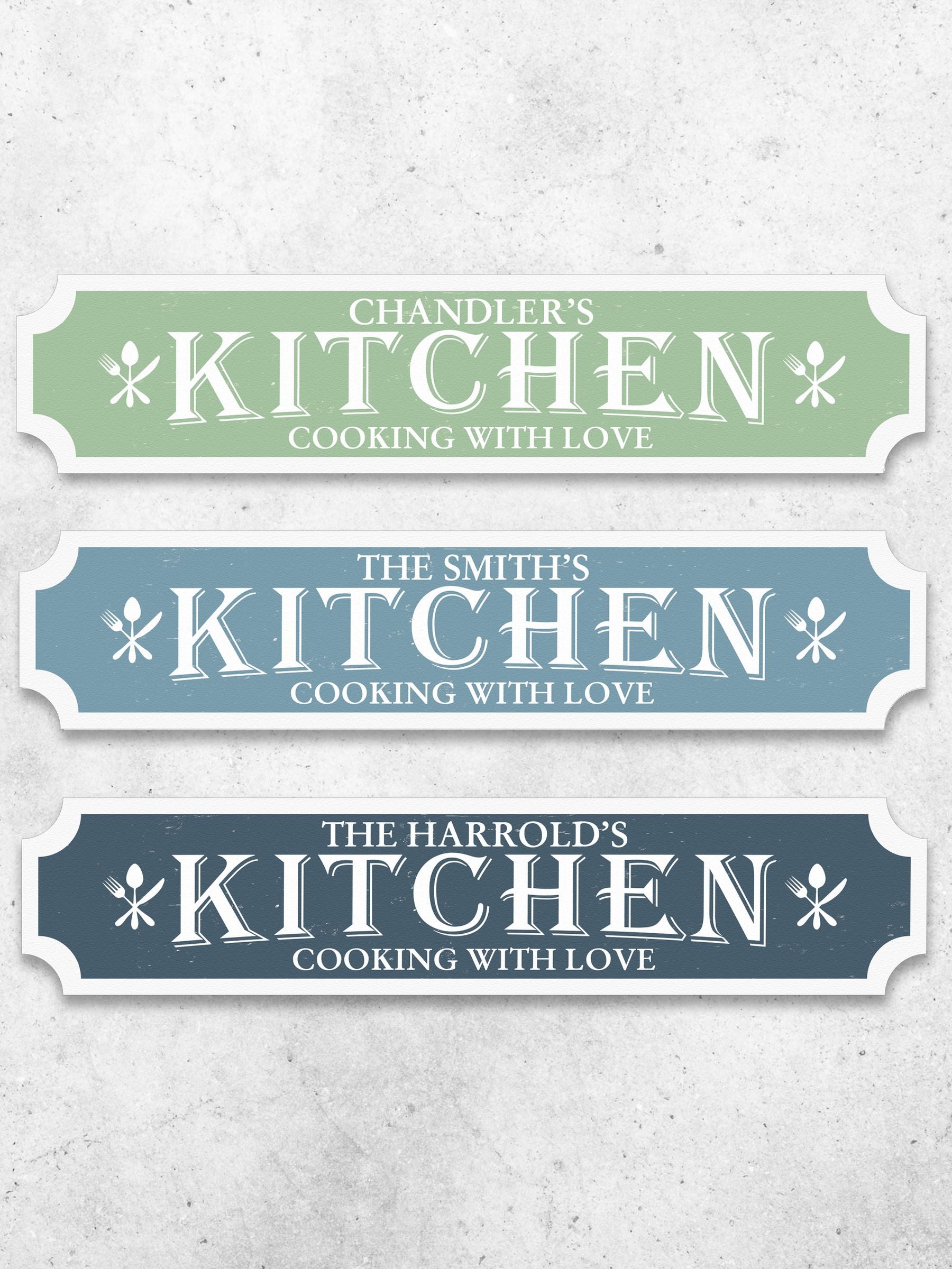 Loveabode personalised kitchen sign 50cm x 13cm (British brand)