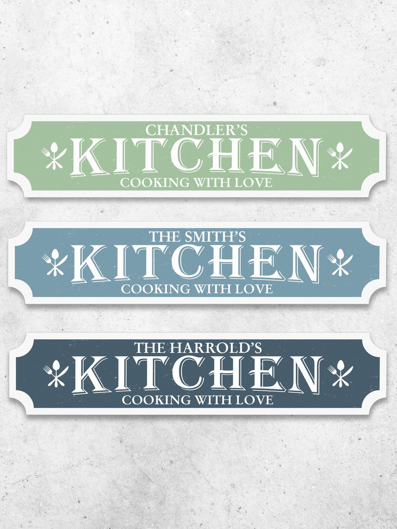 Loveabode personalised kitchen sign 50cm x 13cm (British brand)