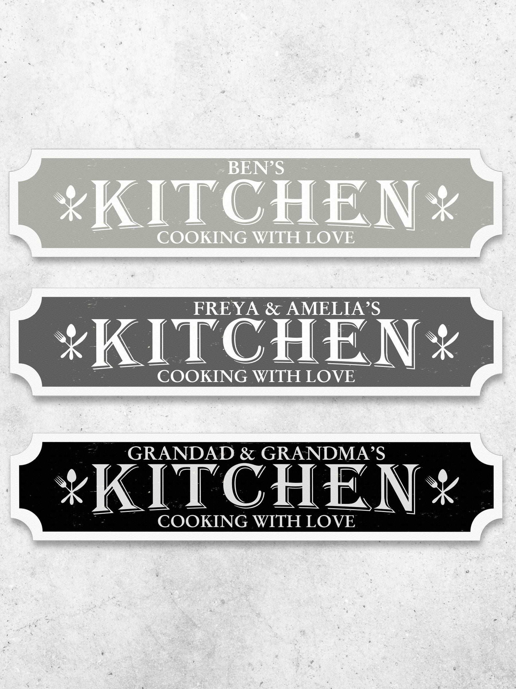 Loveabode personalised kitchen sign 50cm x 13cm (British brand)