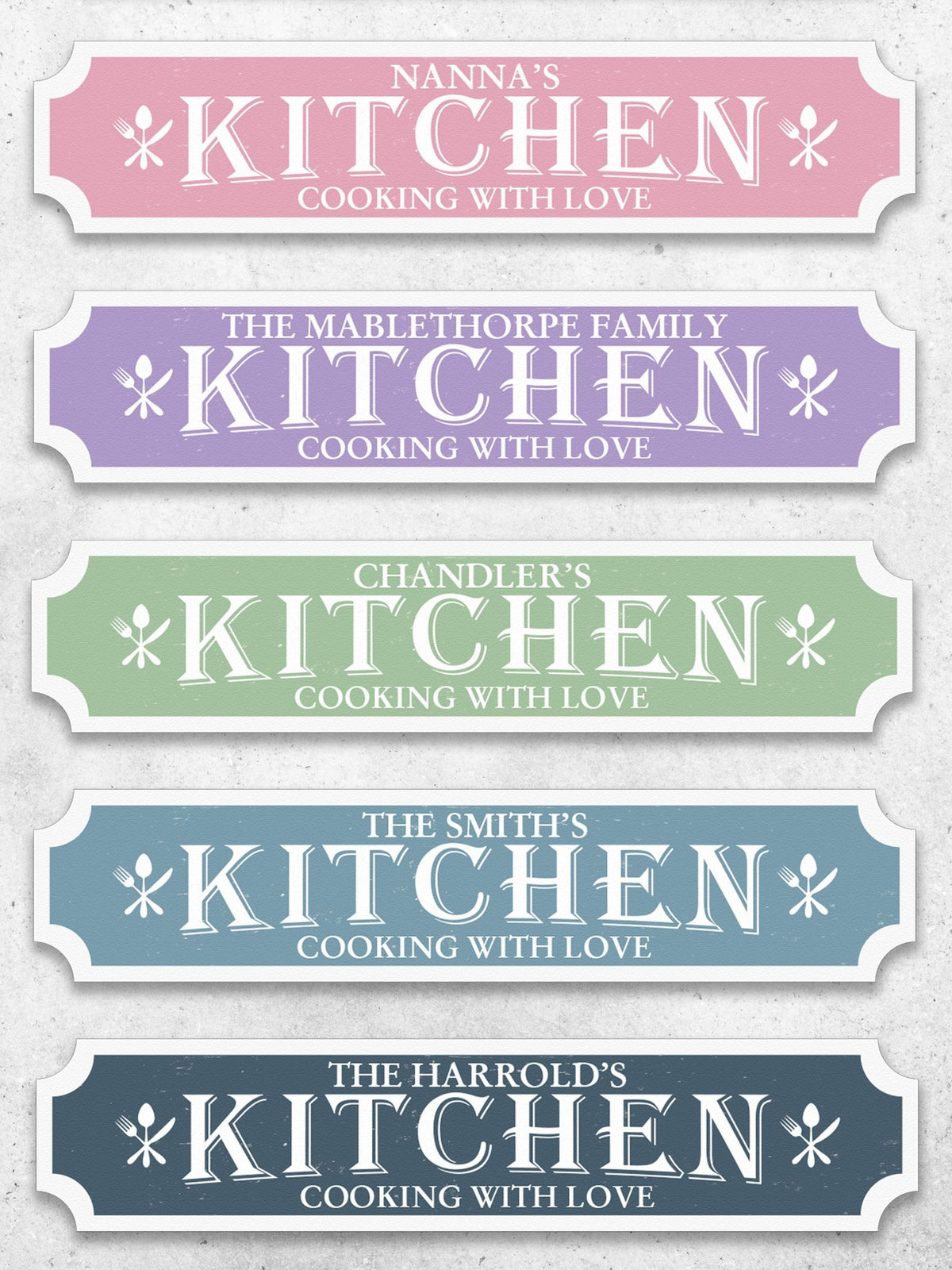 Loveabode personalised kitchen sign 50cm x 13cm (British brand)