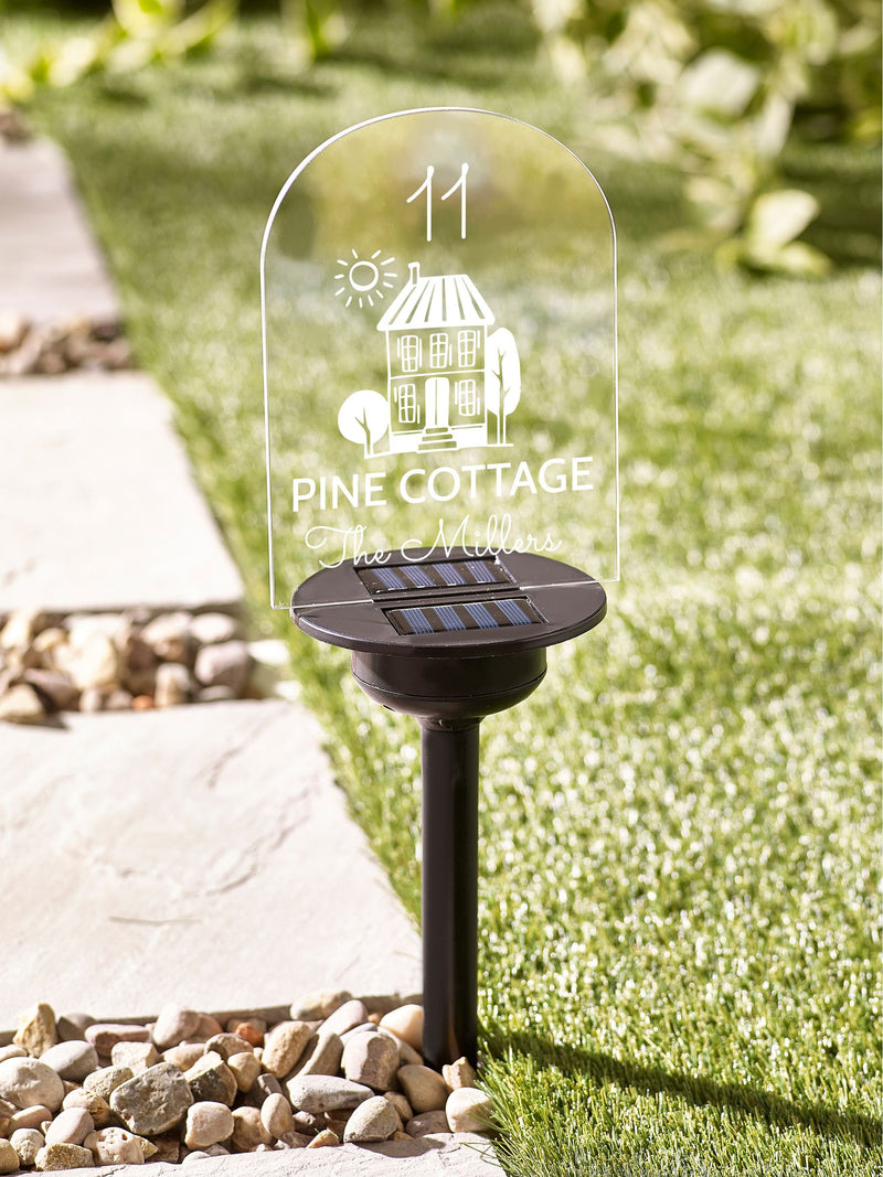 Loveabode personalised solar stake light (British brand)