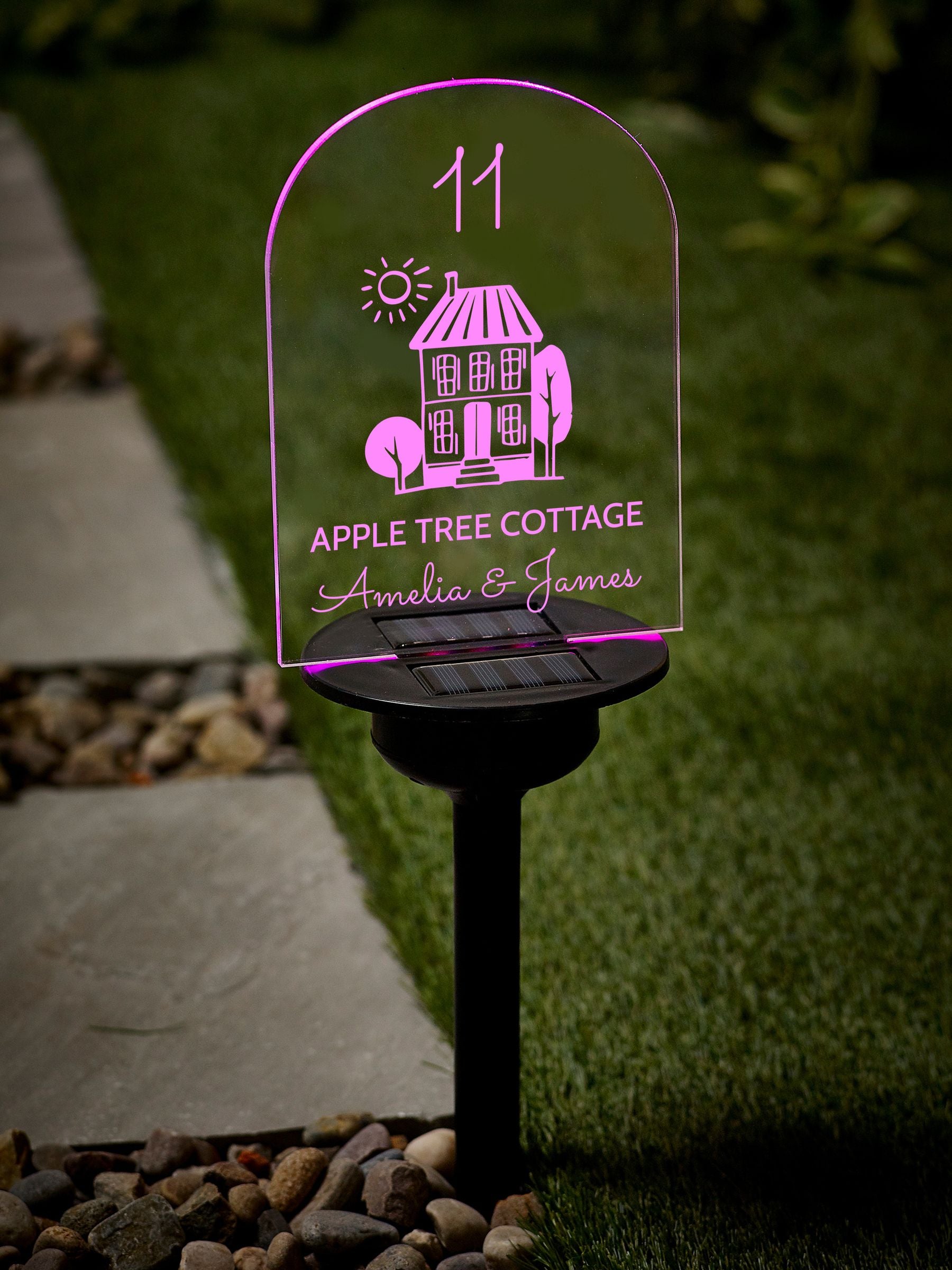 Loveabode personalised solar stake light (British brand)