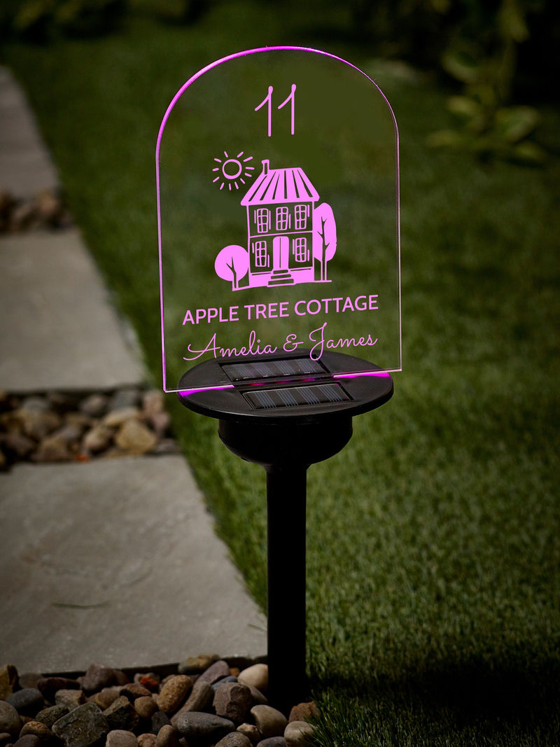 Loveabode personalised solar stake light (British brand)