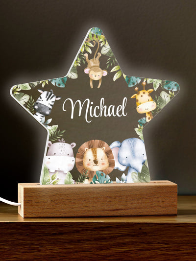 Next Loveabode Personalised Jungle Animals LED Night Light 15cm- Buy online at McGrocer