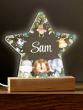 Loveabode personalised jungle night light 15cm wooden base, UK version