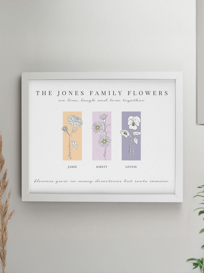 PMC Flower of the Month Framed Print A4, imported from the UK