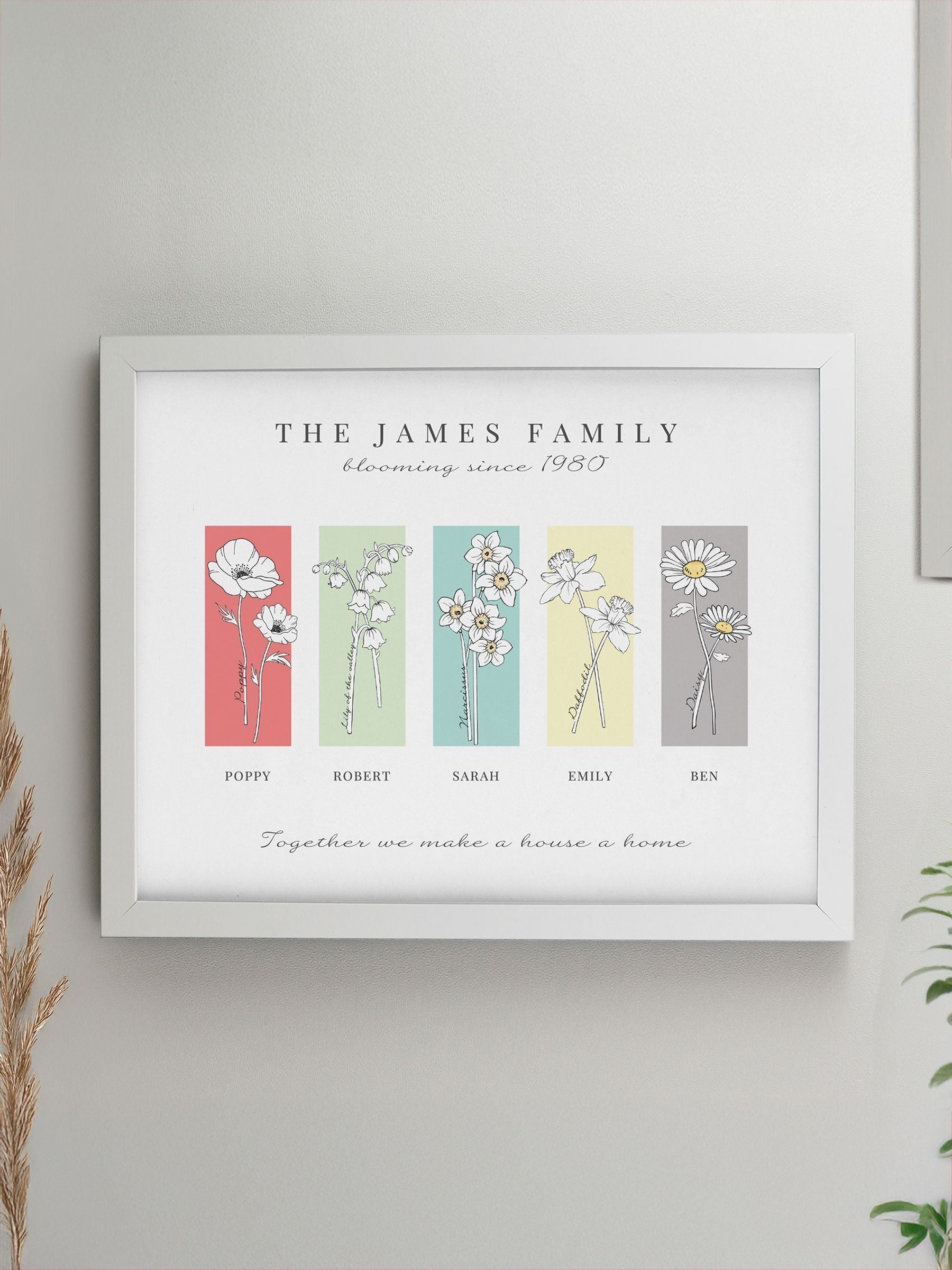 PMC Flower of the Month Framed Print A4, imported from the UK
