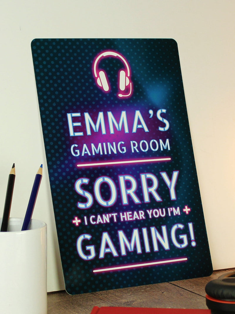 PMC personalised I'm gaming metal sign 19.4x30.5cm, imported from the UK