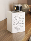 PMC Our Star in Heaven wooden tea light holder, imported from the UK