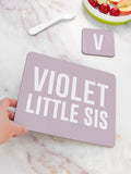 Treat Republic pink personalised sister placemat set (British brand)