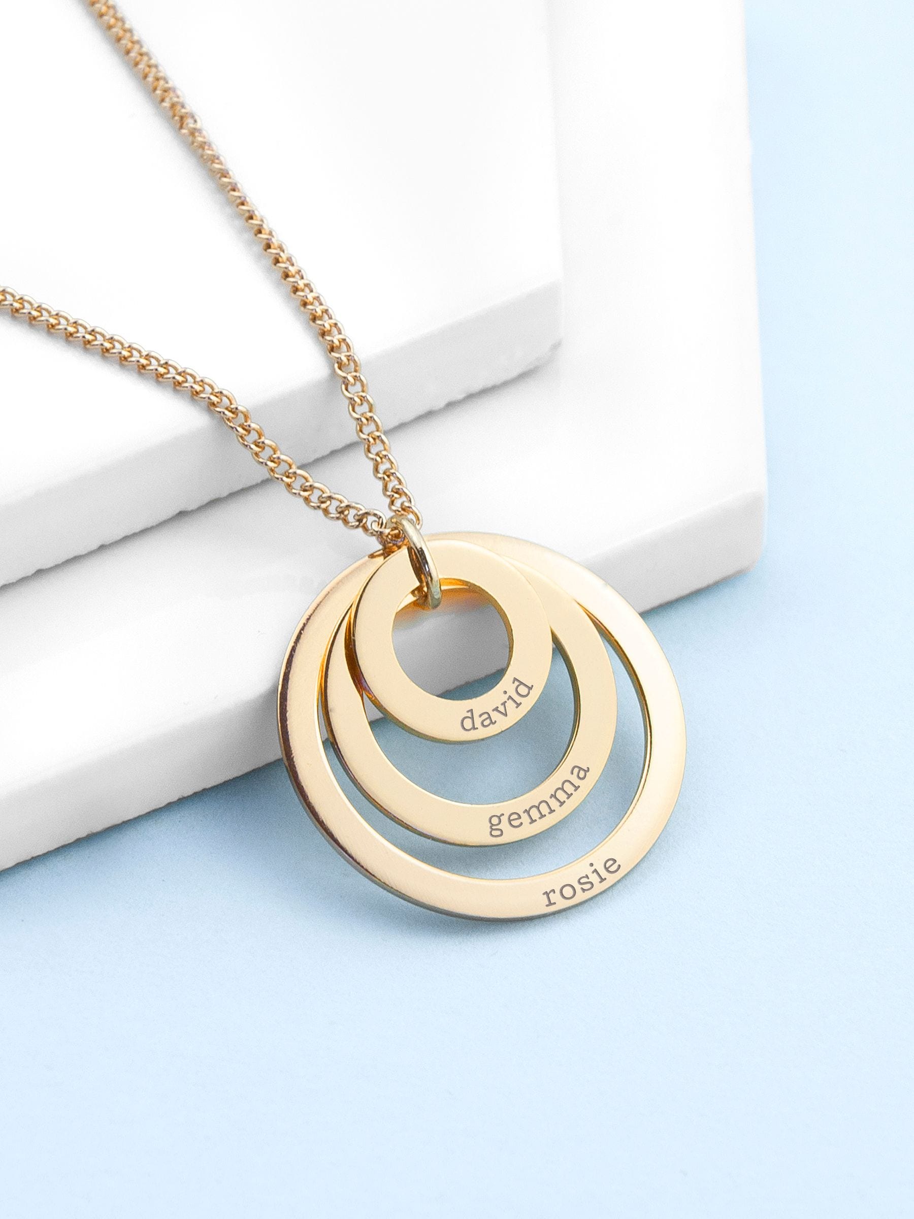 Treat Republic Rings of Love Necklace sterling silver plated (British brand)