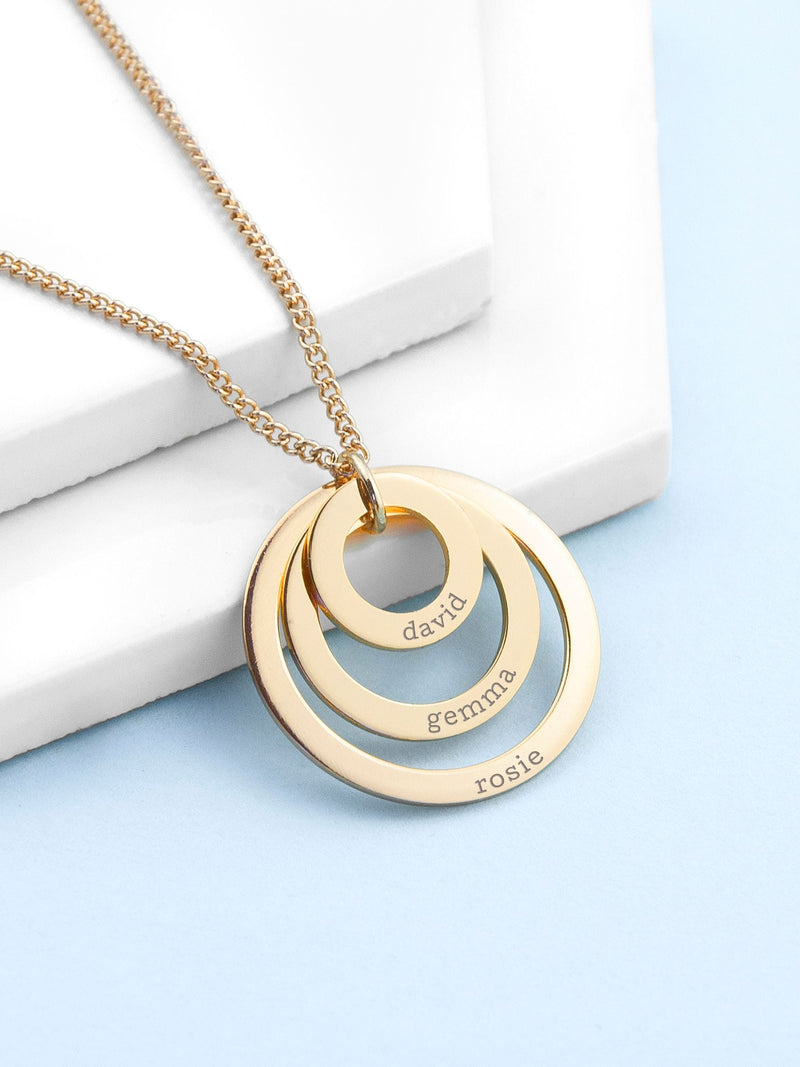 Treat Republic Rings of Love Necklace sterling silver plated (British brand)