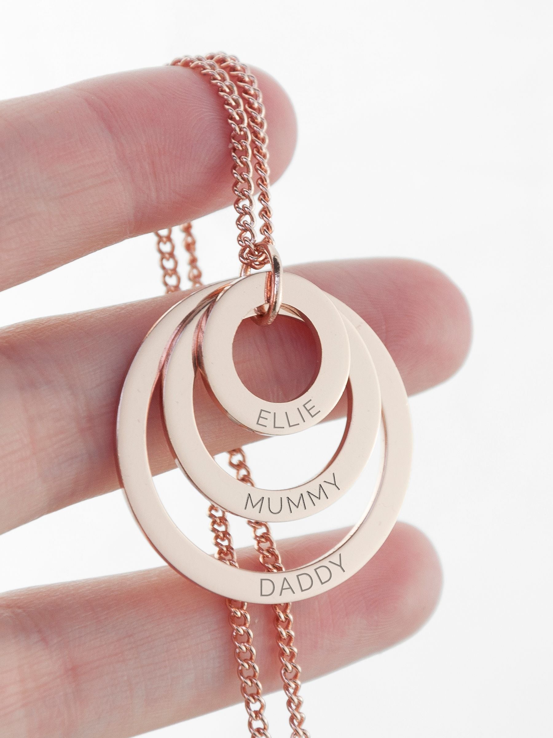 Treat Republic Rings of Love Necklace sterling silver plated (British brand)