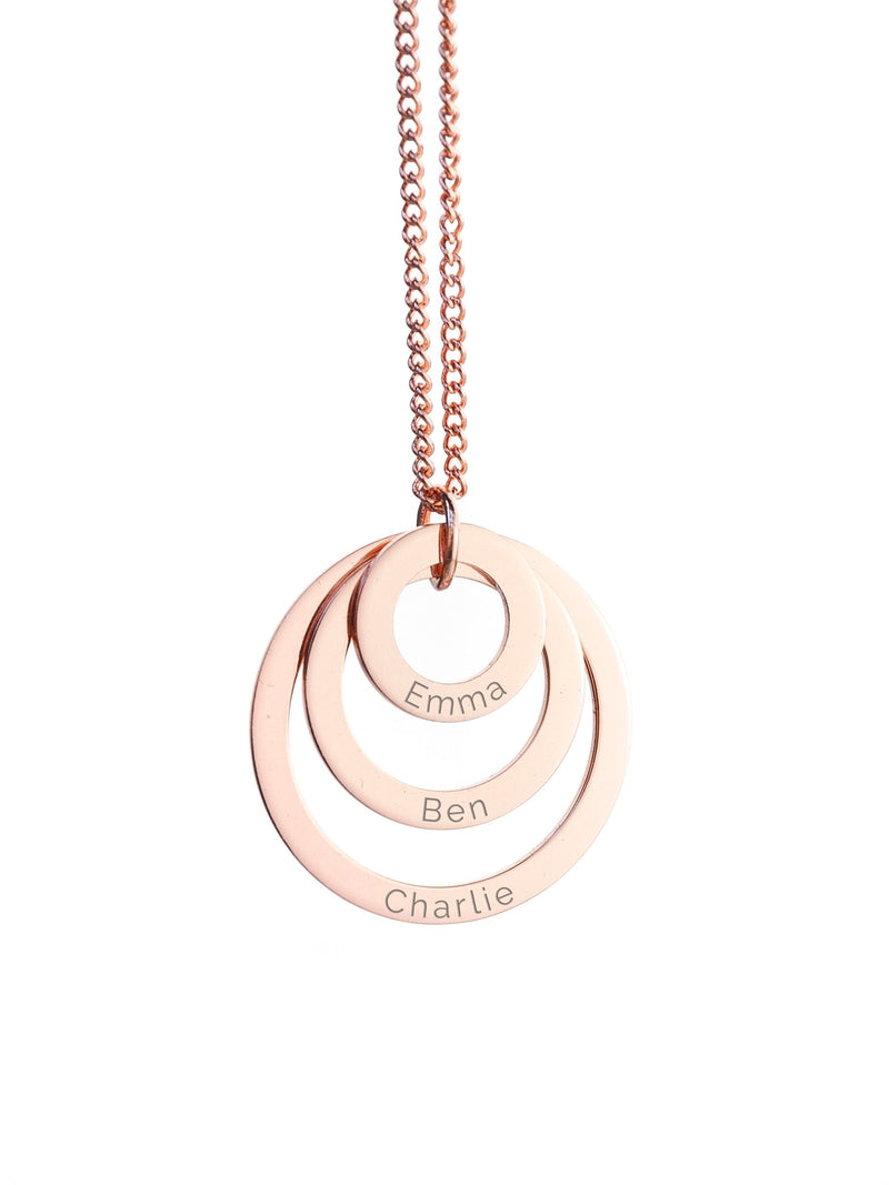 Treat Republic Rings of Love Necklace sterling silver plated (British brand)