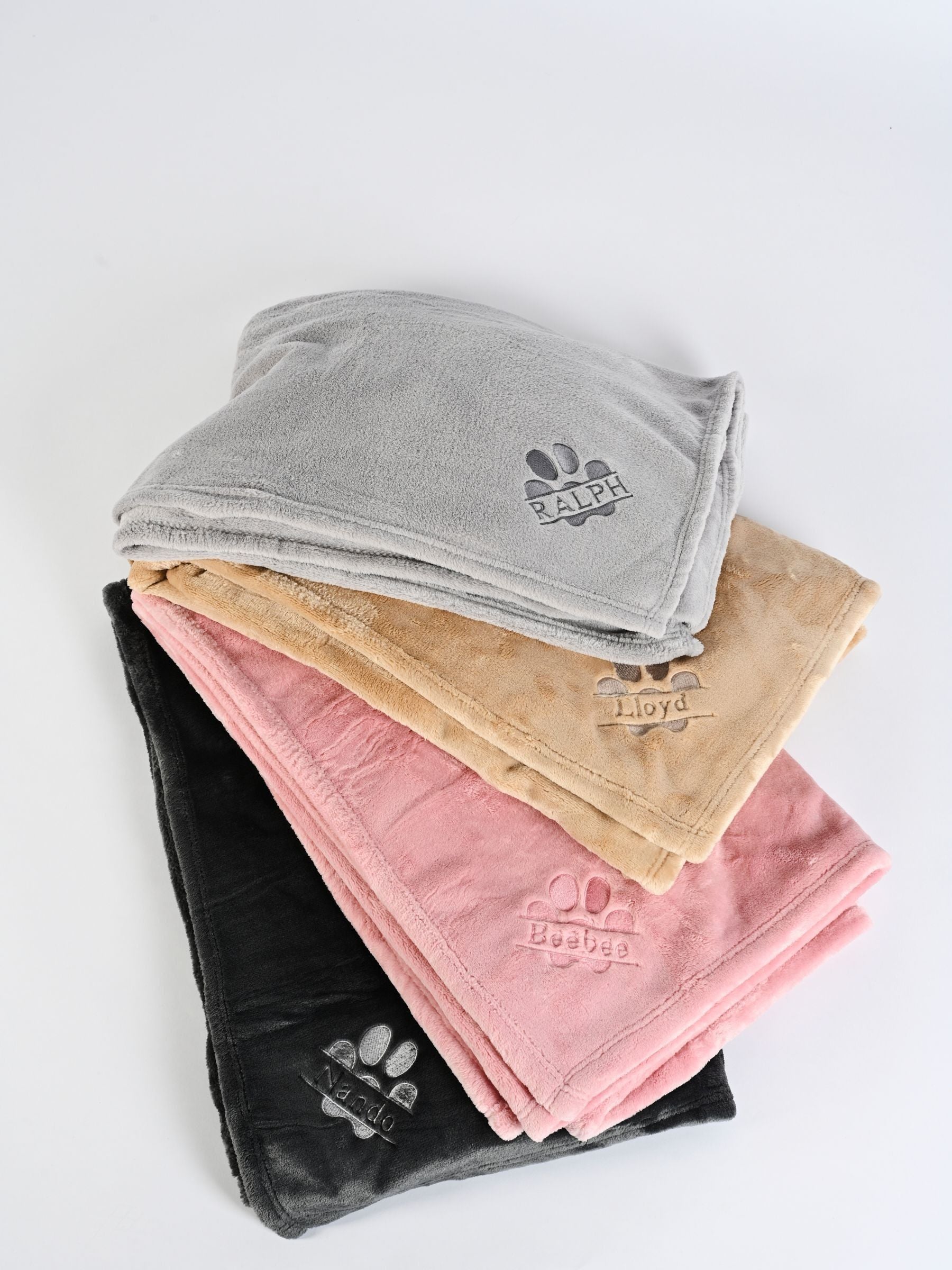RUFF personalised plush dog blanket (British brand)