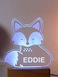PMC fox LED light personalised name colour-changing USB, UK version