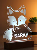 PMC fox LED light personalised name colour-changing USB, UK version